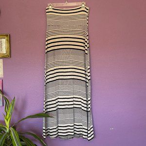 Striped Convertible Maxi Skirt, S